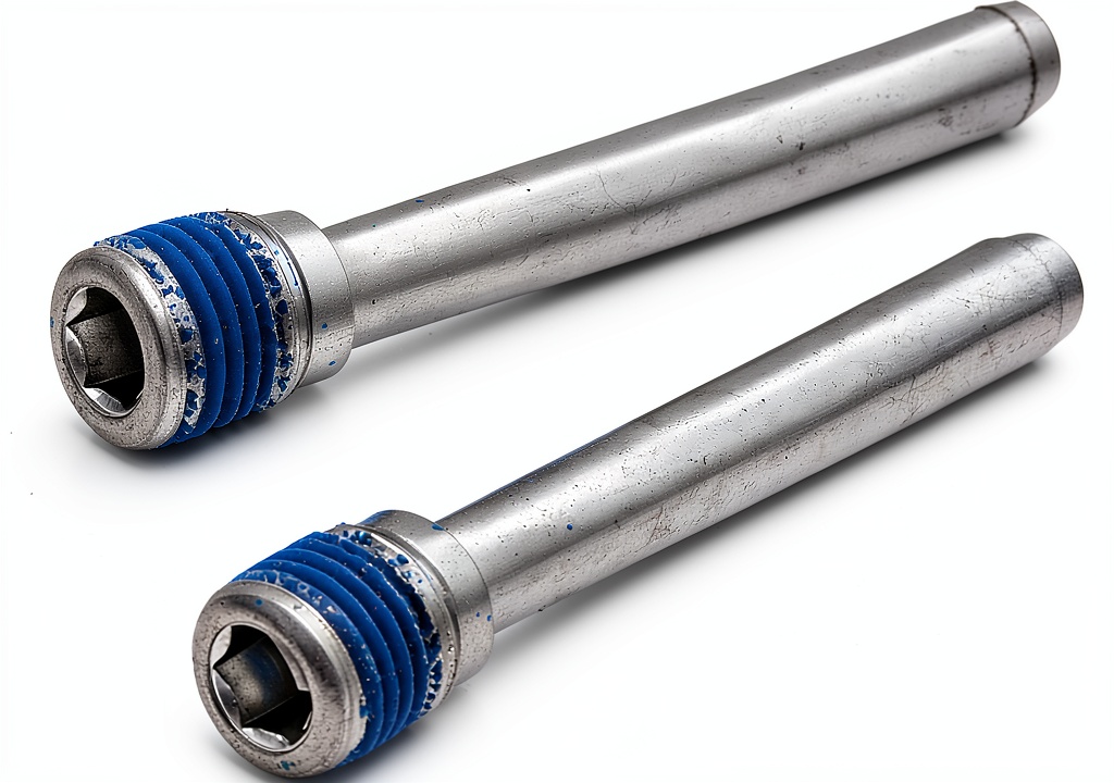 Installing All Balls Racing Caliper Bolt Kit for ATV on a wooden workbench