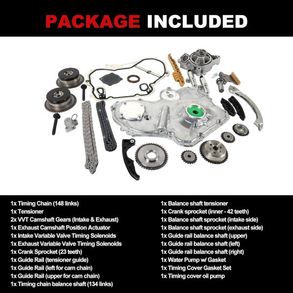 Autodevil Timing Chain Kit for Equinox 2.4L-7