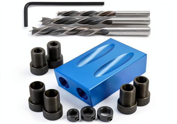 Pocket Hole Jig 14pcs VELNUT Aluminum 15° Inclined Drill 6/8/10mm-5