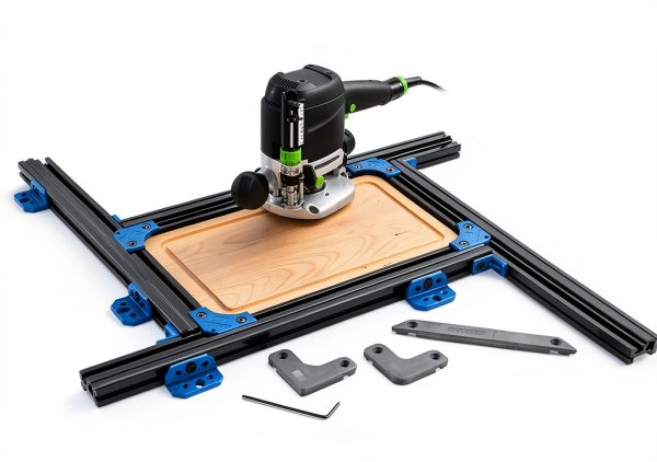 Rockler Juice Groove Router Jig for 18x18 Cutting Boards Corner Guides-1