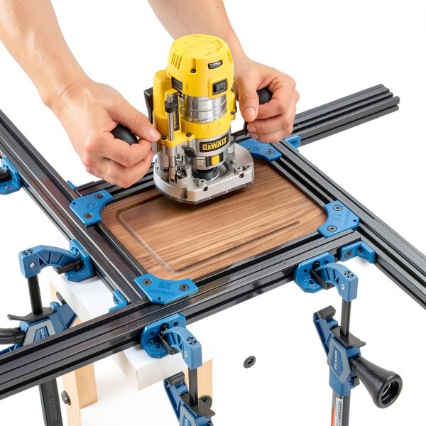 Rockler Juice Groove Router Jig for 18x18 Cutting Boards Corner Guides-3