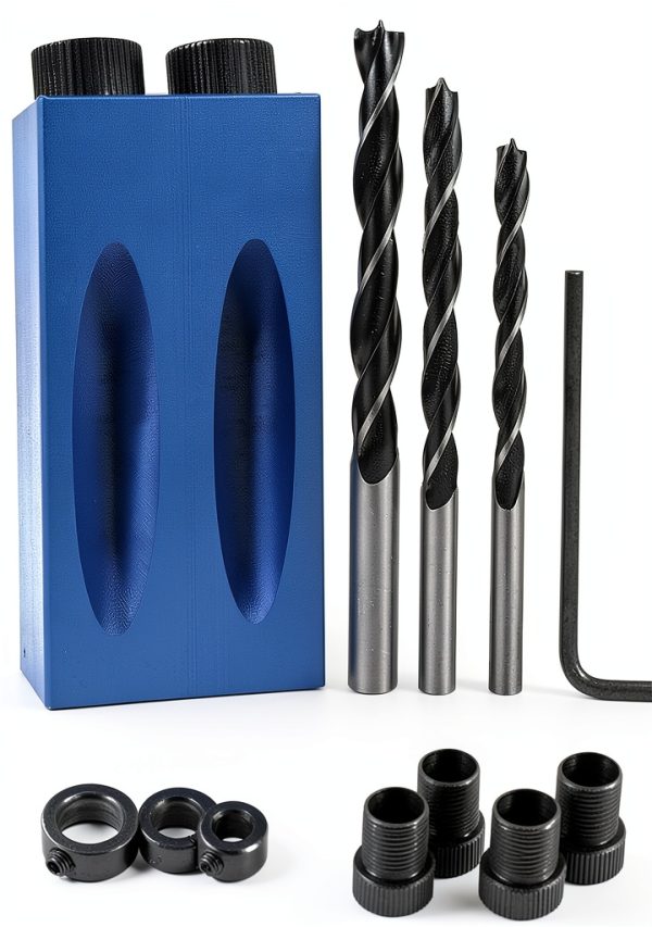 Pocket Hole Jig 14pcs VELNUT Aluminum 15° Inclined Drill 6/8/10mm-0