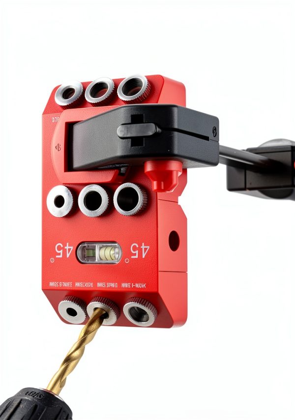 Boxmime Angle Drill Guide Jig - Alloy with 4 Chrome-Plated Bits-1