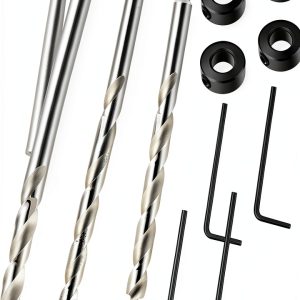 Pocket Hole Drill Bit 3/8" Set Depth Stop Collar Hex Shank Mudder-0