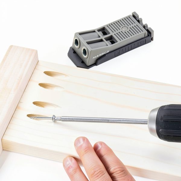 Massca Twin Pocket Hole Jig Kit Adjustable Easy Use Joinery Tool for-5