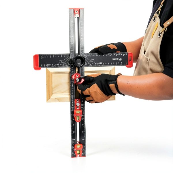 Saker 4-in-1 Drilling Positioning Ruler 13.78in Aluminum T-Square-8