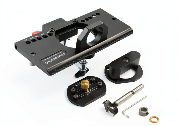 Metal Concealed Hinge Jig with Quick Clamp and Dust Vacuum Adapter Concealed Door Hinge Jig 35mm Cabinet Hinge Jig Hinge Hole Drilling Jig for Woodworking Door Cabinet Hinges Mounting Tool-8
