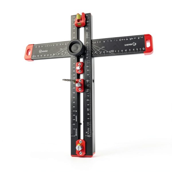 Saker 4-in-1 Drilling Positioning Ruler 13.78in Aluminum T-Square-2