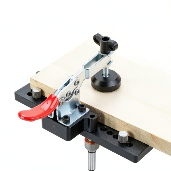 Metal Concealed Hinge Jig with Quick Clamp and Dust Vacuum Adapter Concealed Door Hinge Jig 35mm Cabinet Hinge Jig Hinge Hole Drilling Jig for Woodworking Door Cabinet Hinges Mounting Tool-1