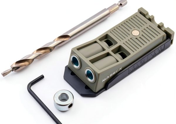 Massca Twin Pocket Hole Jig Kit Adjustable Easy Use Joinery Tool for-1