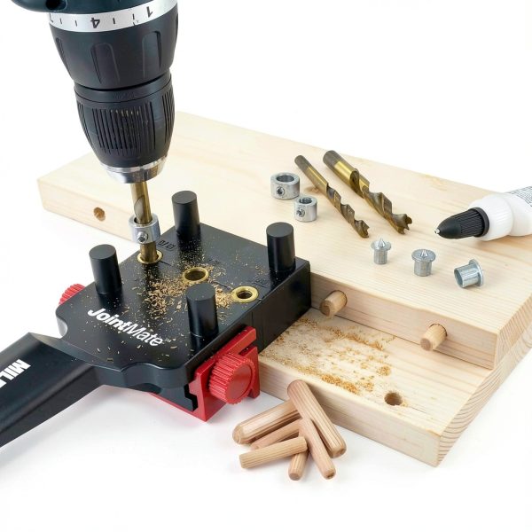 Milescraft 1333 DowelJig Kit - Self-Centering Handheld Dowel Jig with-4