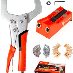 Pocket Hole Jig TBVHOMM with 11" Clamp, Square Driver & Hex Wrench-0