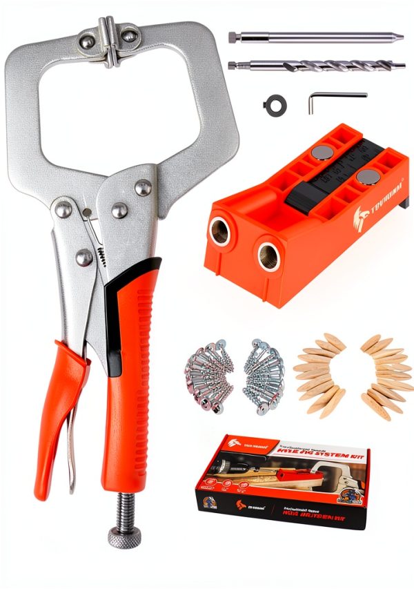 Pocket Hole Jig TBVHOMM with 11" Clamp, Square Driver & Hex Wrench-0