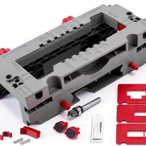 Milescraft 1229 Hinge Jig PLUS Clamping Door Hinge Mortiser Kit Gray-0