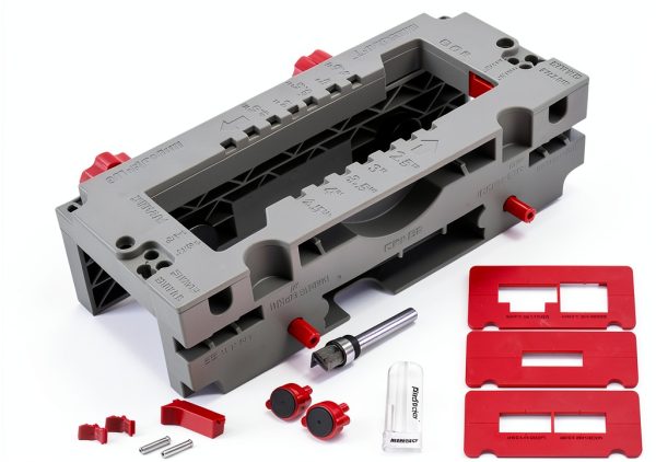 Milescraft 1229 Hinge Jig PLUS Clamping Door Hinge Mortiser Kit Gray-0