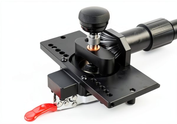 Metal Concealed Hinge Jig with Quick Clamp and Dust Vacuum Adapter Concealed Door Hinge Jig 35mm Cabinet Hinge Jig Hinge Hole Drilling Jig for Woodworking Door Cabinet Hinges Mounting Tool-2