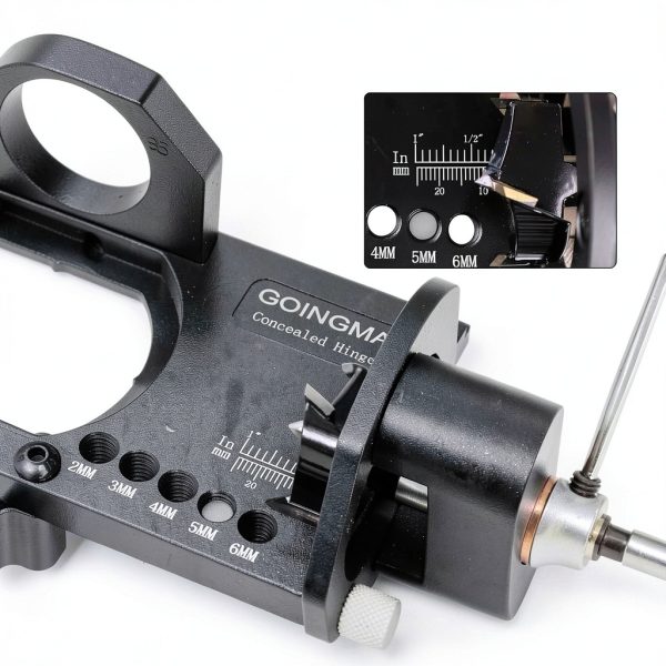 Metal Concealed Hinge Jig with Quick Clamp and Dust Vacuum Adapter Concealed Door Hinge Jig 35mm Cabinet Hinge Jig Hinge Hole Drilling Jig for Woodworking Door Cabinet Hinges Mounting Tool-6