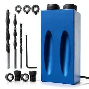 Pocket Hole Jig 14Pcs Kit ZLMONDEE 15° Inclined with 6/8/10mm Adapters-0