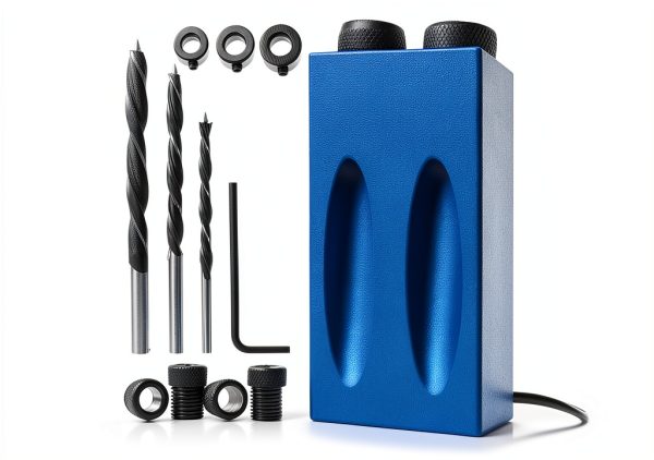 Pocket Hole Jig 14Pcs Kit ZLMONDEE 15° Inclined with 6/8/10mm Adapters-0